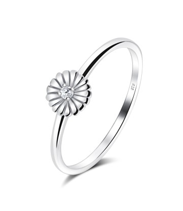 Cute flowers with CZ Silver Ring NSR-4059